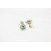 Earrings Enamel Jhumki Sterling Silver 925 Turquoise Stone Bead Traditional E284